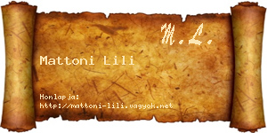 Mattoni Lili névjegykártya